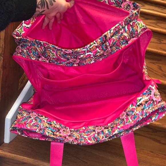 Vera Bradley Triple Compartment Bag Sunburst Pink - Picture 4 of 8